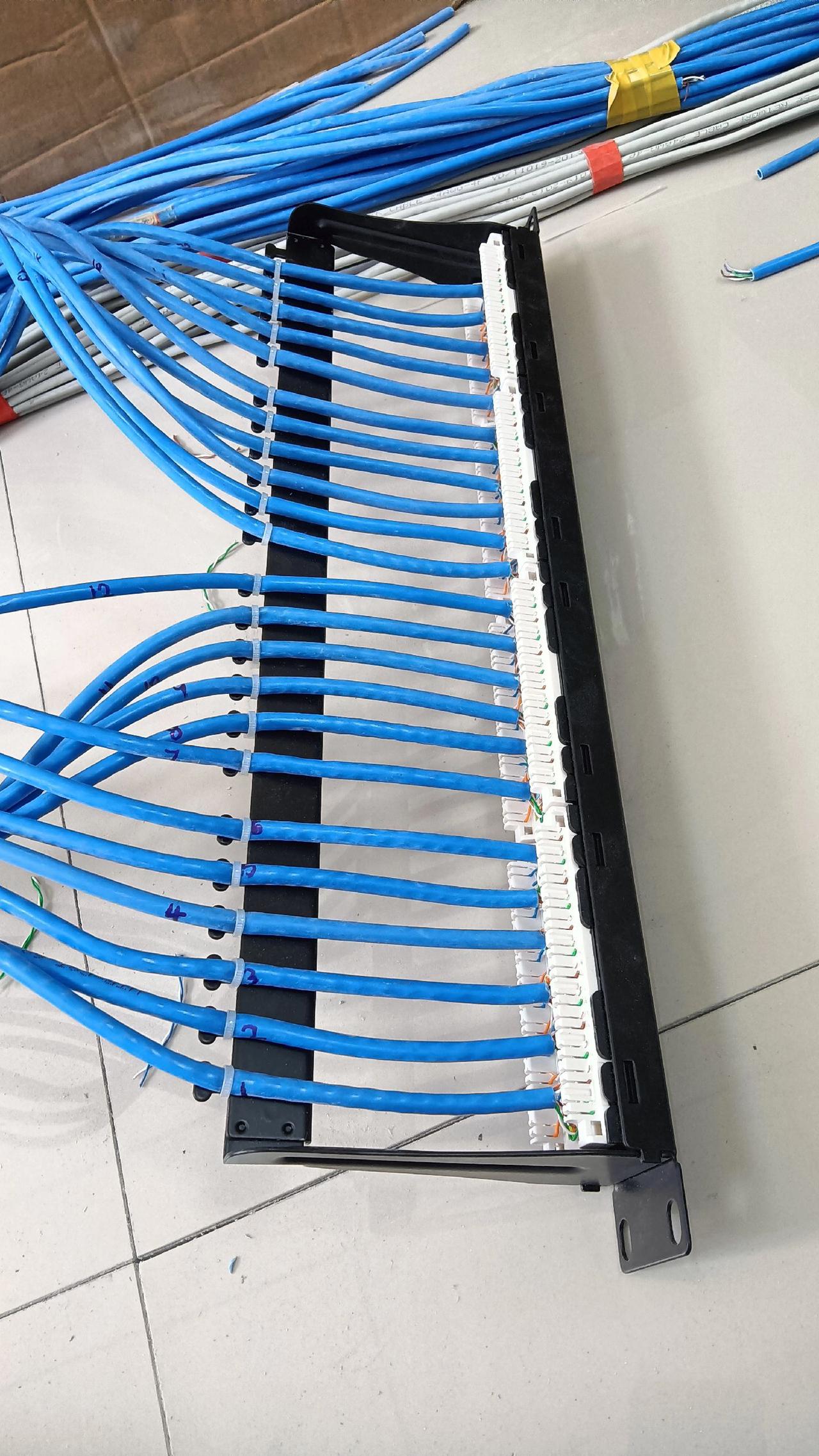 打网络配线架 专业的事交给专业的人施工现场实拍